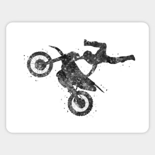 Motocross freestyle black and white Sticker